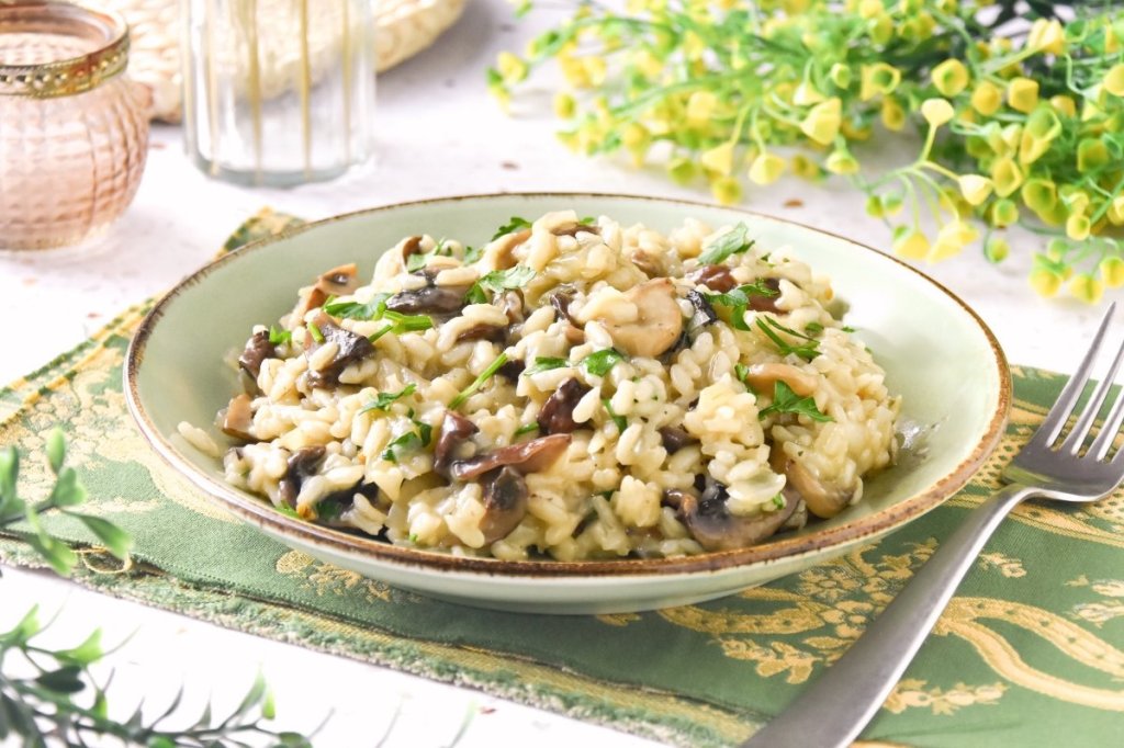 Risotto ai Funghi Risotto de Champiñones.Italia.