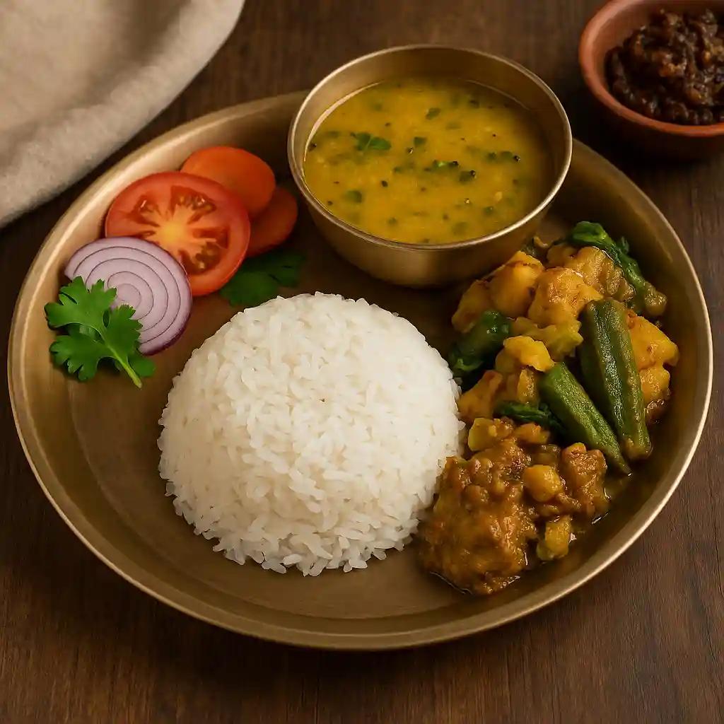 Dal Bhat (lentejas con arroz)&nbsp;Nepal.